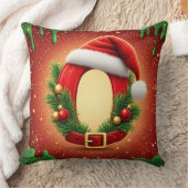 サンタ帽子のカスタムクリスマスモノグラムO クッション (ブランケット)