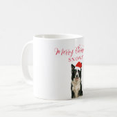 サンタ帽子のカスタム犬 クリスマス コーヒーマグカップ (正面左)