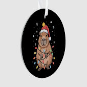 サンタ帽子のカピバラ クリスマスイルミネーション ツリー オーナメント (正面)