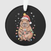 サンタ帽子のカピバラ クリスマスイルミネーション ツリー オーナメント (正面)