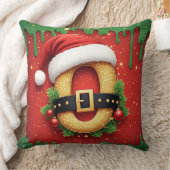 サンタ帽子のクリスマスイニシャル“O” クッション (ブランケット)