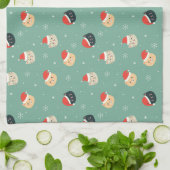 サンタ帽子のクリスマスキャッツ キッチンタオル (折り畳み)