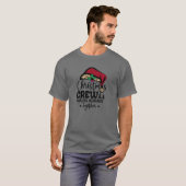 サンタ帽子のクリスマスクルーマッチングファミリー Tシャツ (正面フル)