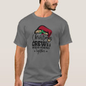 サンタ帽子のクリスマスクルーマッチングファミリー Tシャツ (正面)