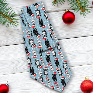 サンタ帽子のクリスマスシュノーザーズライトブルー ネクタイ