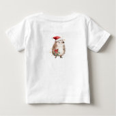 サンタ帽子のクリスマスハリネズミ  ベビーTシャツ (裏面)