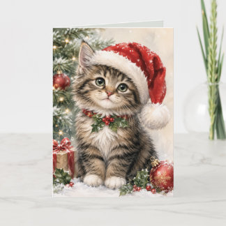 サンタ帽子のクリスマス猫 シーズンカード