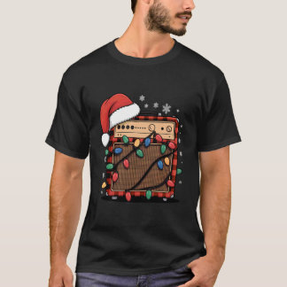 サンタ帽子のクリスマス・バッファロー・チェック・ギターアンプ Tシャツ