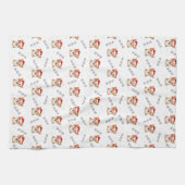 サンタ帽子のコーギスのクリスマスパターン キッチンタオル (横)