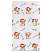 サンタ帽子のコーギスのクリスマスパターン スモールペーパーバッグ (正面)