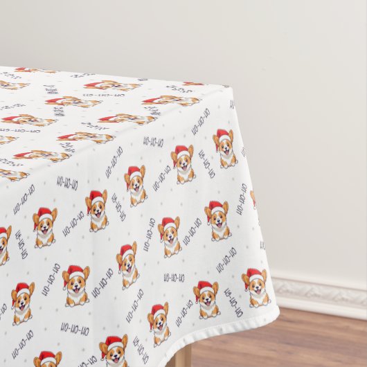 サンタ帽子のコーギスのクリスマスパターン テーブルクロス (インサイチュ)