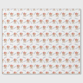 サンタ帽子のコーギスのクリスマスパターン ラッピングペーパー (フラット)