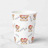 サンタ帽子のコーギスのクリスマスパターン 紙コップ (右)