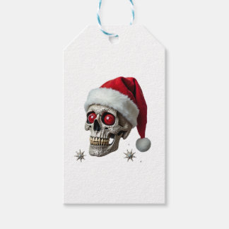 サンタ帽子のシュガースカルTシャツ クリスマスパジャマ Xm ギフトタグ