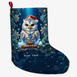 サンタ帽子のジュエルオオカミワシ クリスマスのストッキング ラージクリスマスストッキング