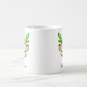 サンタ帽子のトナカイの顔 ホリデー コーヒーマグカップ (中央)