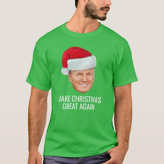 サンタ帽子のトランプ - クリスマスを再び偉大に Tシャツ (正面)