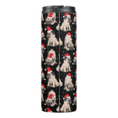 サンタ帽子のパグのクリスマスパターン タンブラー (裏面)