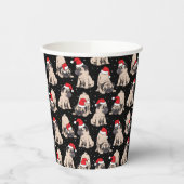 サンタ帽子のパグのクリスマスパターン 紙コップ (左)