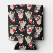 サンタ帽子のパグのクリスマスパターン 缶クーラー (裏面)