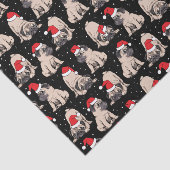 サンタ帽子のパグのクリスマスパターン 薄葉紙 (詳細)