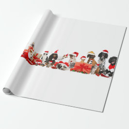 サンタ帽子のペットChristmas Wrapping紙 ラッピングペーパー
