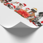 サンタ帽子のペットChristmas Wrapping紙 ラッピングペーパー (角)