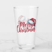 サンタ帽子のメリークリスマスタイポグラフィー タンブラーグラス (裏面)