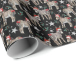 サンタ帽子のロバChristmas Wrapping紙 ラッピングペーパー<br><div class="desc">サンタ帽子のロバのクリスマスラッピング紙。紙色は黒。複数の色、サイズ、および2つの仕上げで利用可能。 www.hotpocketgraphics.com</div>