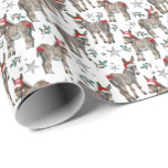 サンタ帽子のロバChristmas Wrapping紙 ラッピングペーパー<br><div class="desc">サンタ帽子のロバのクリスマスラッピング紙。紙の色は白。複数の色、サイズ、および2つの仕上げで利用可能。 www.hotpocketgraphics.com</div>