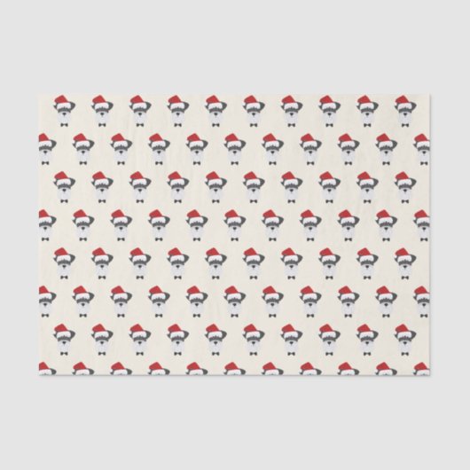 サンタ帽子の可愛いシュナウザー – クリスマス 薄葉紙 (正面)