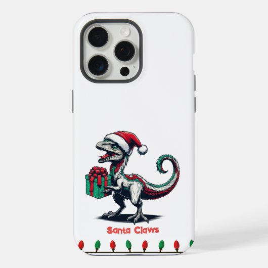 サンタ帽子の可愛い恐竜のOtterboxケース iPhoneケース (裏面)