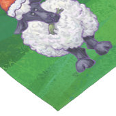 サンタ帽子の可愛い羊オングリーン ショートテーブルランナー (コーナー)