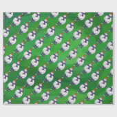 サンタ帽子の可愛い羊オングリーン ラッピングペーパー (フラット)