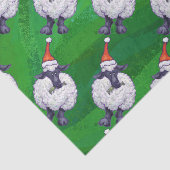 サンタ帽子の可愛い羊オングリーン 薄葉紙 (詳細)