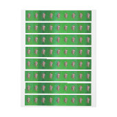 サンタ帽子の可愛い虎オングリーン ラップアラウンド宛名ラベル (シート)