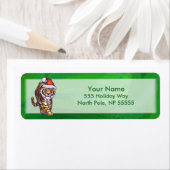 サンタ帽子の可愛い虎オングリーン ラベル (インサイチュ)