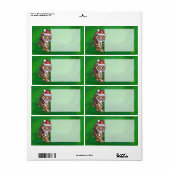 サンタ帽子の可愛い虎オングリーン ラベル (フルシート)