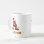 サンタ帽子の赤いクリスマス文字 A 名前 コーヒーマグカップ (正面左)