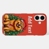 サンタ帽子の陽気な漫画犬 Case-Mate iPhoneケース (裏面 (横))