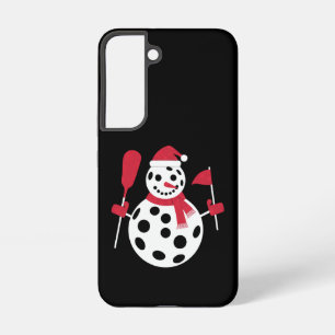 サンタ帽子の雪だるま家族のクリスマスマッチングピックルボール  SAMSUNG GALAXY S22ケース
