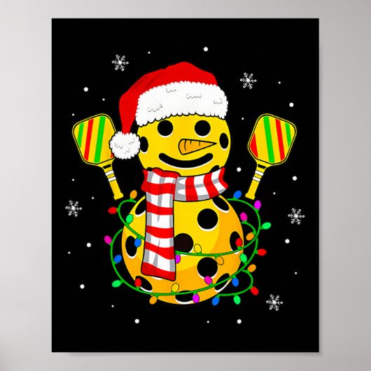 サンタ帽子の雪だるま クリスマスのギフト 面白い Picklebyll ポスター (正面)