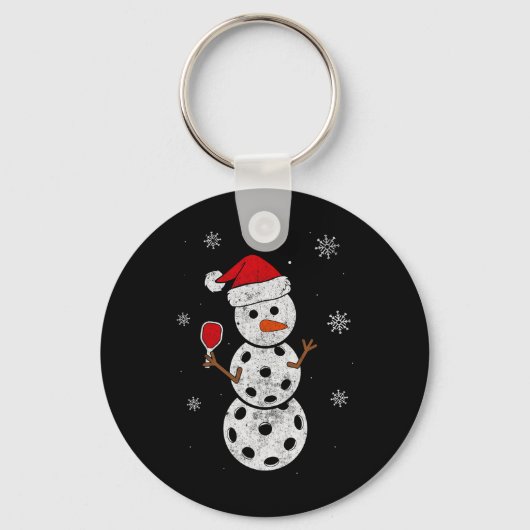 サンタ帽子の雪だるま クリスマスのプレゼント Xmas Fun Picklebyll Ch キーホルダー (正面)