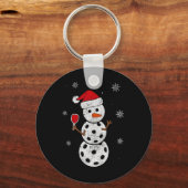 サンタ帽子の雪だるま クリスマスのプレゼント Xmas Fun Picklebyll Ch キーホルダー (正面)