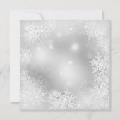 サンタ帽子の雪の結晶 ホリデーパーティー 招待状 (裏面)