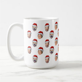 サンタ帽子の顔 3枚の写真 クリスマスの家族ギフト コーヒーマグカップ