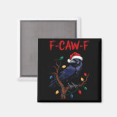 サンタ帽子の黒いカラス F-caw-f メーム マグネット (正面/裏面)