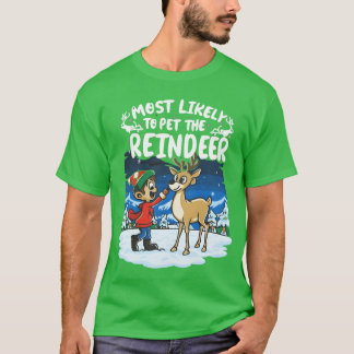 サンタ帽子のMost Likelyo Pethe Rein ガール Tシャツ