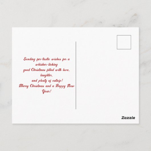 サンタ帽子をかぶったかわいい猫たち ポストカード (裏面)