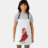 サンタ帽子をかぶったオウム エプロン (インサイチュ)
